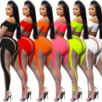Women's Holiday Party Selfie Sexy Color Block Full Length Zipper See-through Jumpsuits main image 4