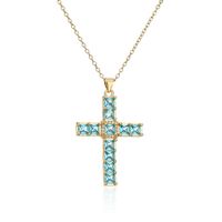Fashion Cross Copper Pendant Necklace Inlay Zircon Copper Necklaces sku image 1