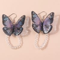 Süss Schmetterling Aryl Perlen Transparent Ohrhaken main image 1