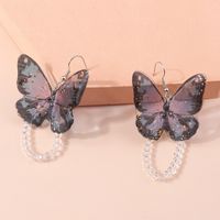 Süss Schmetterling Aryl Perlen Transparent Ohrhaken sku image 1