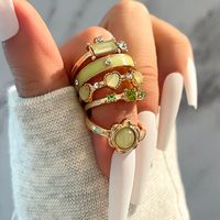 Fashion Geometric Alloy Rhinestone Rings main image 7