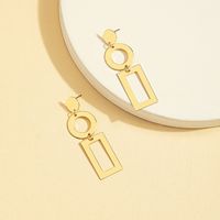 Fashion Round Square Alloy Splicing Plating Drop Earrings main image 4