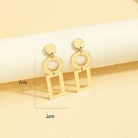 Fashion Round Square Alloy Splicing Plating Drop Earrings main image 2