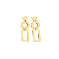 Fashion Round Square Alloy Splicing Plating Drop Earrings main image 3