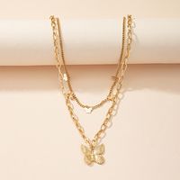 Fashion Butterfly Alloy Plating Layered Necklaces main image 5