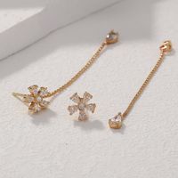 Fashion Tassel Flower Copper Earrings Inlay Zircon Copper Earrings 1 Pair main image 4