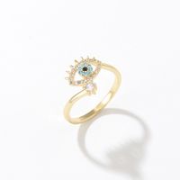 Einfacher Stil Auge Kupfer Zirkon Offener Ring In Masse main image 3