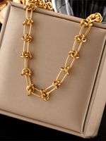 Stainless Steel 18K Gold Plated Vintage Style Gold Plated Geometric No Inlaid Necklace sku image 2