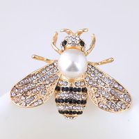 Moda Abeja Aleación Embutido Perlas Artificiales Diamantes De Imitación Mujeres Broches main image 1
