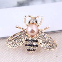 Mode Abeille Alliage Incruster Perles Artificielles Strass Femmes Broches main image 3