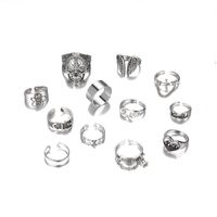 Fashion Wings Skull Grimace Alloy Plating Open Ring 12 Pieces main image 3