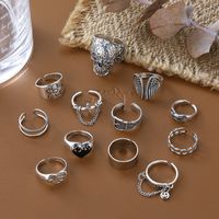Fashion Wings Skull Grimace Alloy Plating Open Ring 12 Pieces main image 4