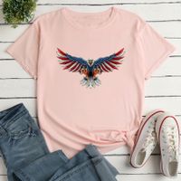 Femmes T-shirt Manche Courte T-shirts Impression Mode Drapeau Américain Aigle main image 6