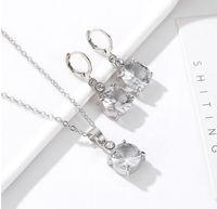 Fashion Solid Color Alloy Inlay Zircon Women's Earrings Necklace main image 1