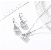 Fashion Solid Color Alloy Inlay Zircon Women's Earrings Necklace main image 2