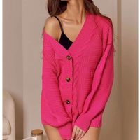 Women's Cardigan Long Sleeve Sweaters & Cardigans Button Fashion Solid Color main image 3