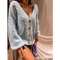 Women's Cardigan Long Sleeve Sweaters & Cardigans Button Fashion Solid Color main image 6