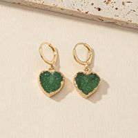 Fashion Heart Shape Synthetic Resin Alloy Plating Earrings main image 6