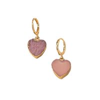 Fashion Heart Shape Synthetic Resin Alloy Plating Earrings main image 3