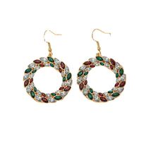 Fashion Geometric Round Alloy Inlay Artificial Rhinestones Earrings main image 5