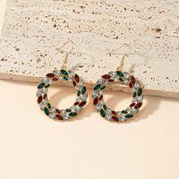 Fashion Geometric Round Alloy Inlay Artificial Rhinestones Earrings sku image 1