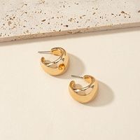 Simple Style C Shape Gold Plated Alloy Ear Studs main image 5