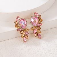 Fashion Butterfly Inlay Alloy Artificial Rhinestones Earrings main image 3