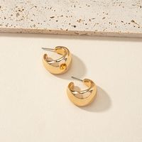 Simple Style C Shape Gold Plated Alloy Ear Studs main image 2