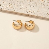 Simple Style C Shape Gold Plated Alloy Ear Studs main image 3