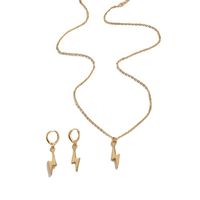 Simple Style Lightning Copper Earrings Necklace Gold Plated Copper Necklaces main image 5