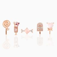 Streetwear Geometric Brass Ear Studs Plating Zircon Copper Earrings main image 5