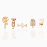 Streetwear Geometric Brass Ear Studs Plating Zircon Copper Earrings sku image 1