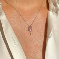 Fashion Heart Shape Copper Pendant Necklace Zircon Copper Necklaces main image 4
