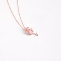 Fashion Heart Shape Copper Pendant Necklace Zircon Copper Necklaces main image 2