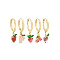Fashion Fruit Brass Earrings Fruit Gem Copper Earrings sku image 1