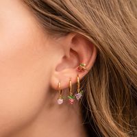 Fashion Fruit Brass Earrings Fruit Gem Copper Earrings main image 2
