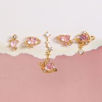 Dame Forme De Cœur Laiton Boucles D'oreilles Cœur Gemme Boucles D'oreilles En Cuivre main image 4