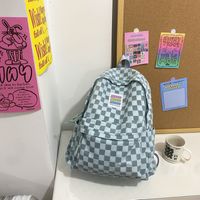 Fashion Plaid Zipper Functional Backpack sku image 3