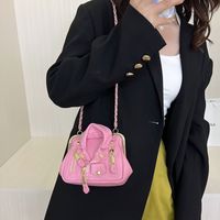 Women's Small Pu Leather Geometric Solid Color Fashion Buckle Crossbody Bag sku image 5