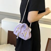 Women's Small Pu Leather Geometric Solid Color Fashion Buckle Crossbody Bag sku image 2