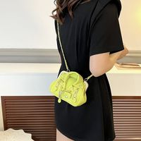 Women's Small Pu Leather Geometric Solid Color Fashion Buckle Crossbody Bag sku image 3