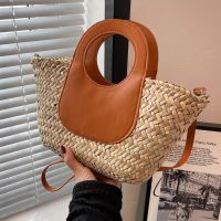 Vacation Color Block Straw Bag main image 1