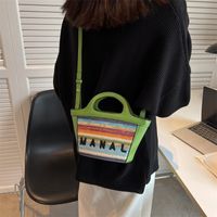 Fashion Solid Color Square Zipper Tote Bag sku image 3