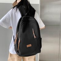 Streetwear Solid Color Square Zipper Functional Backpack main image 5