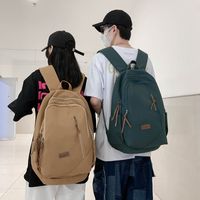 Streetwear Solid Color Square Zipper Functional Backpack main image 2