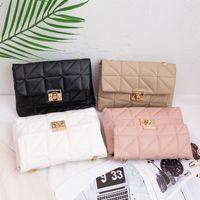 White Khaki Black Pu Leather Solid Color Square Evening Bags main image 6