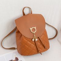 Fashion Solid Color Square Buckle Backpack sku image 5