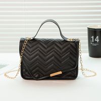 Women's Small All Seasons Pu Leather Solid Color Streetwear Square Magnetic Buckle Handbag sku image 1