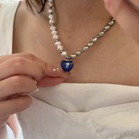 Mode Herzform Glas Perlen Halskette Mit Anhänger 1 Stück main image 5