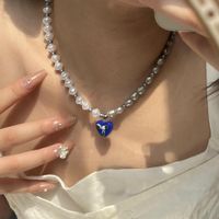 Mode Herzform Glas Perlen Halskette Mit Anhänger 1 Stück main image 4